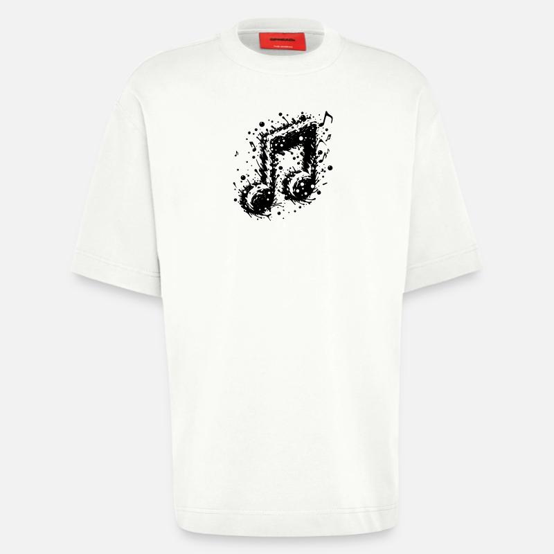 Schwingende Musik Note Splash Tattoo - Heavyweight T-Shirt - made by SPREAD  - OFF WHITE