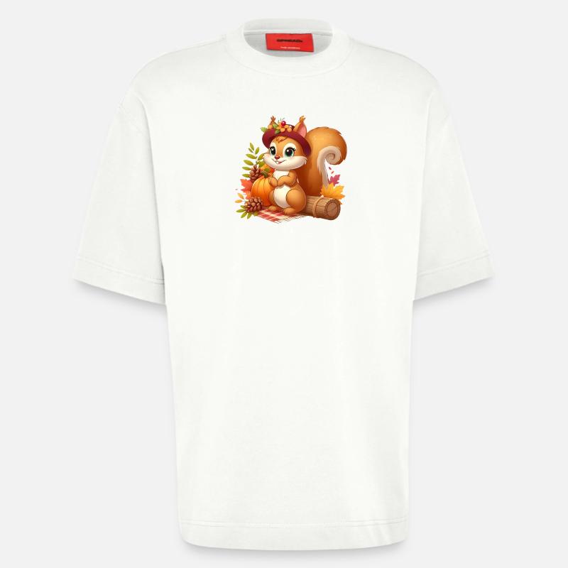 Eichhörnchen Herbst - Heavyweight T-Shirt - made by SPREAD  - OFF WHITE