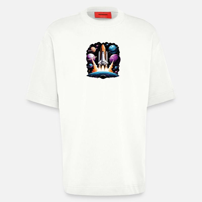 Rocket Astronaut Space Gift SpaceShuttle - Heavyweight T-Shirt - made by SPREAD  - OFF WHITE