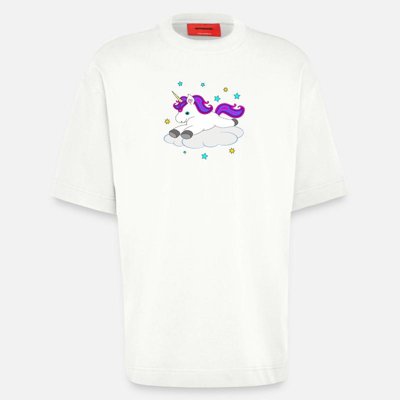 Süßes Einhorn auf Wolke - Heavyweight T-Shirt - made by SPREAD  - OFF WHITE