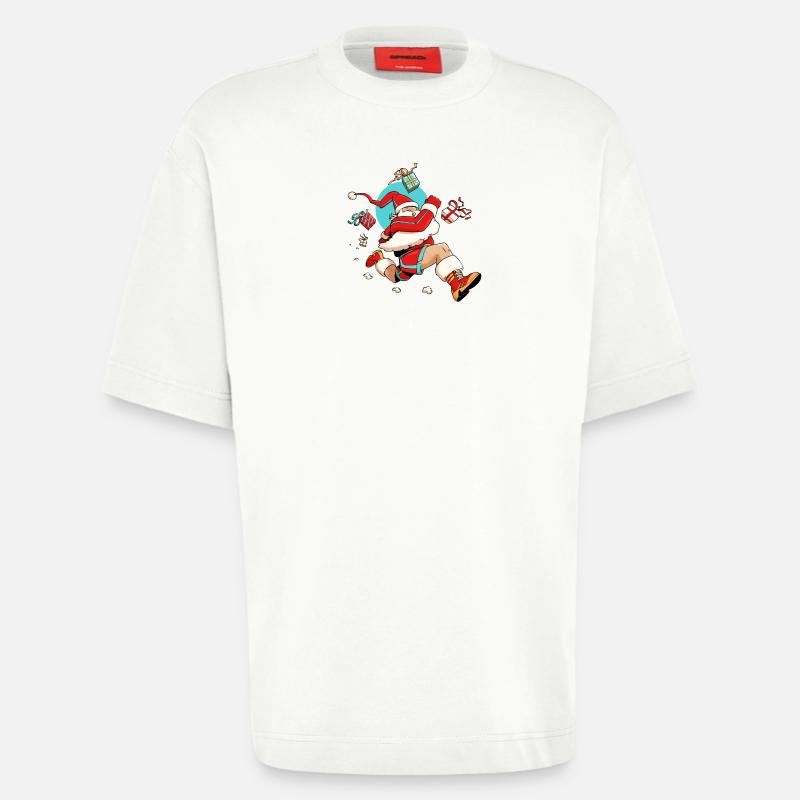Läufer Weihnachtsmann - Heavyweight T-Shirt - made by SPREAD  - OFF WHITE