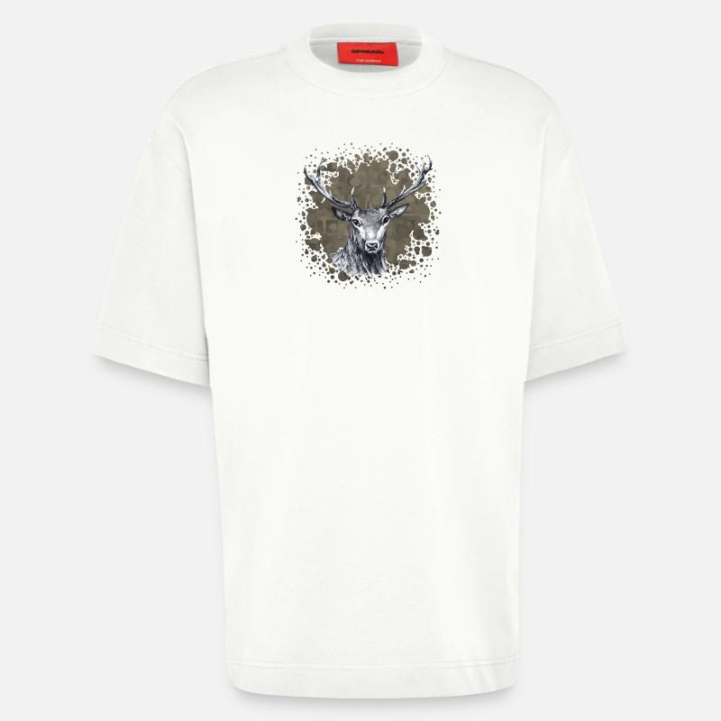 Hirsch - Heavyweight T-Shirt - made by SPREAD  - OFF WHITE