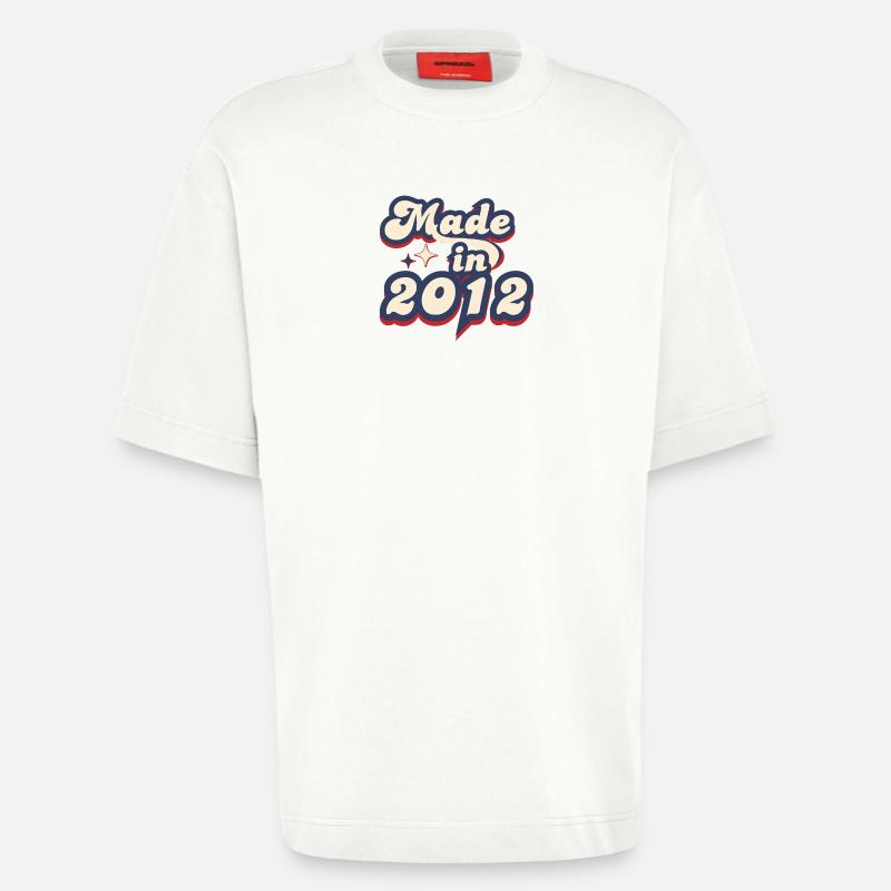Made in 2012 retro - T-shirt bio épais oversize fabriqué en UE - OFF WHITE