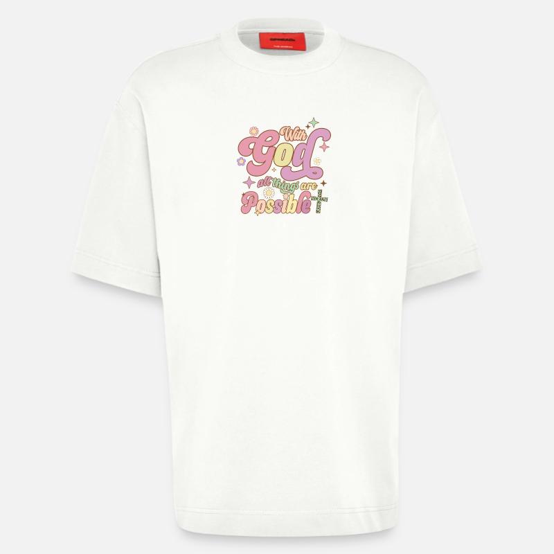 Everything is possible with God - Heavyweight T-Shirt - made by SPREAD - OFF WHITE