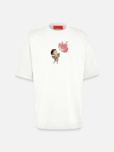 Magical fairy with peony - Heavyweight T-Shirt - made by SPREAD - OFF WHITE