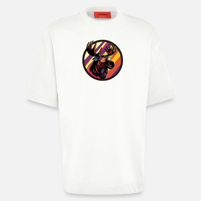 Moose Comic Cool - Heavyweight T-Shirt - made by SPREAD  - OFF WHITE