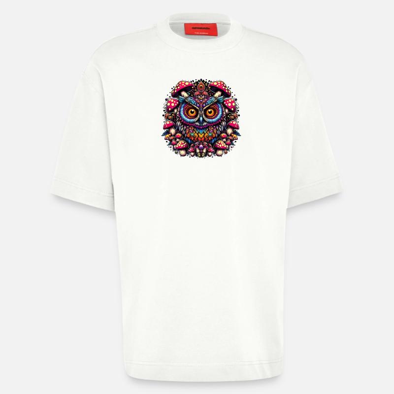Psychedelische Eule - Heavyweight T-Shirt - made by SPREAD  - OFF WHITE