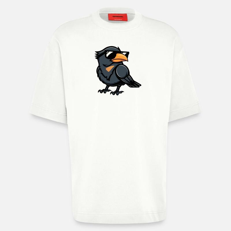 Rabe Krähe Comic Cool - Heavyweight T-Shirt - made by SPREAD - OFF WHITE