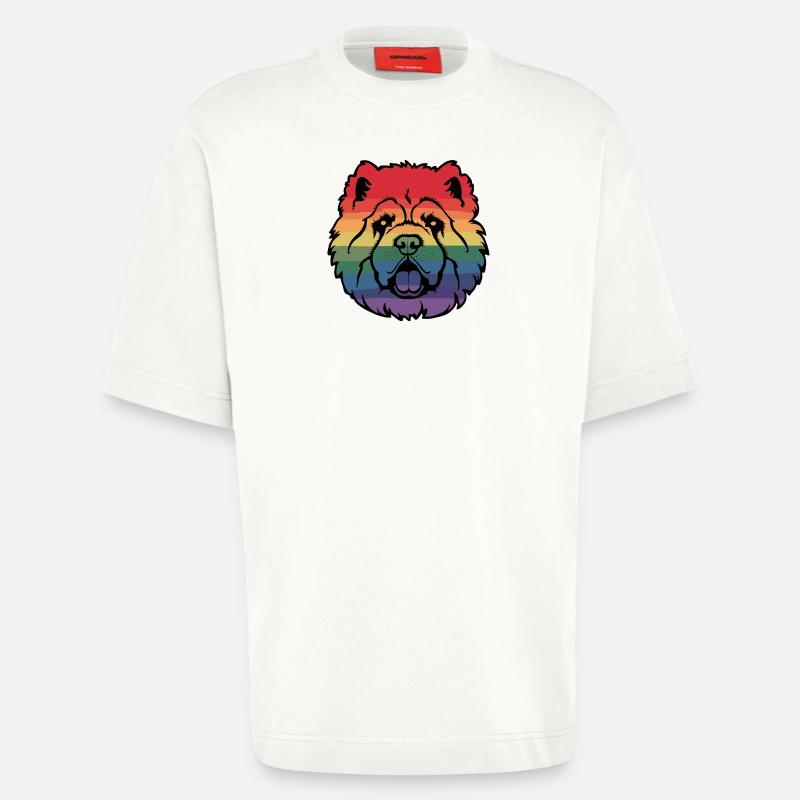 Regenbogen-Chow-Chow - Heavyweight T-Shirt - made by SPREAD  - OFF WHITE