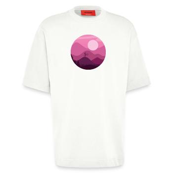 Mountain Biker - Heavyweight T-Shirt - made by SPREAD  - OFF WHITE - Front - Fiona (171cm)