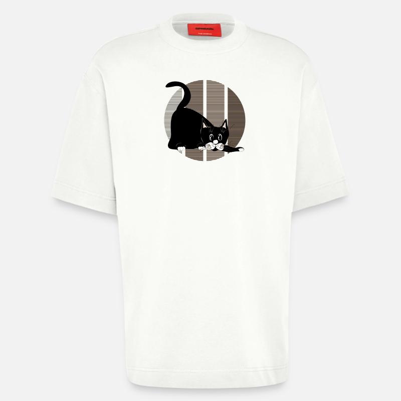 Chat - T-shirt bio épais oversize fabriqué en UE - OFF WHITE