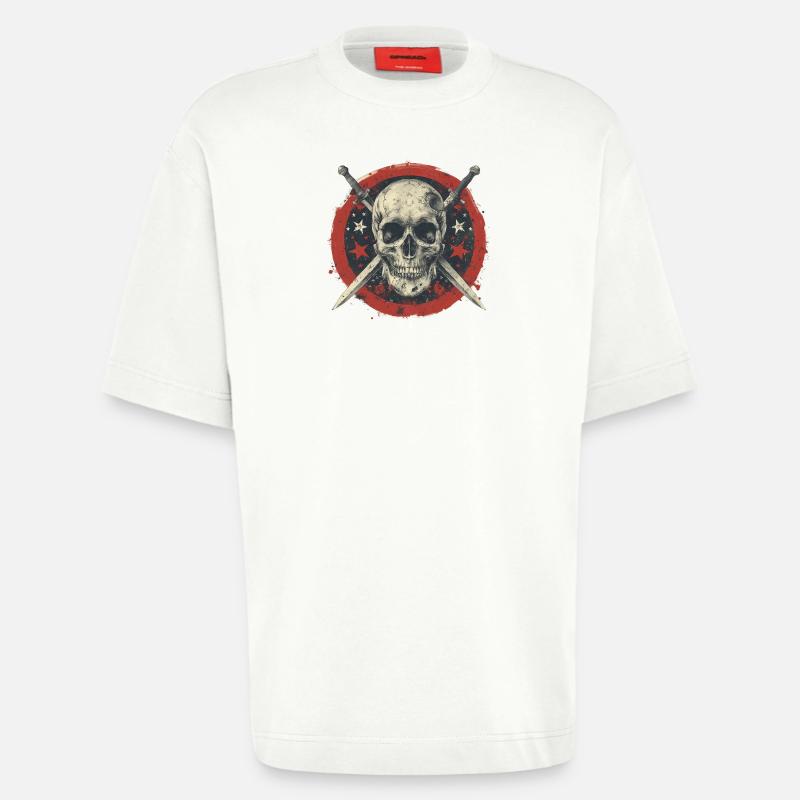Skull Swords Skull - Heavyweight T-Shirt - made by SPREAD  - OFF WHITE