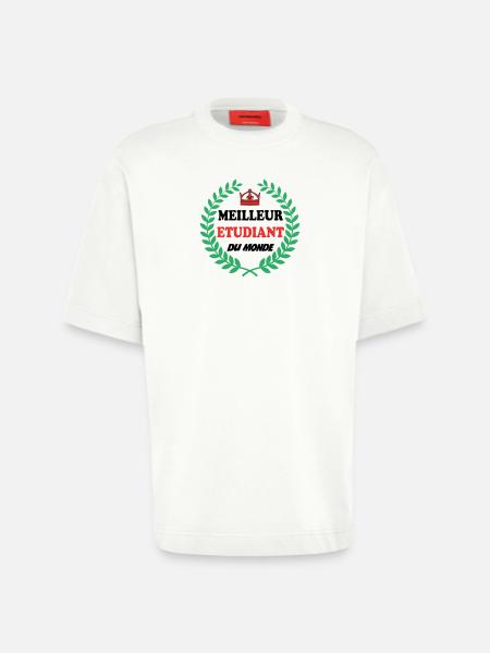 BESTER STUDENT DER WELT - Heavyweight T-Shirt - made by SPREAD  - OFF WHITE