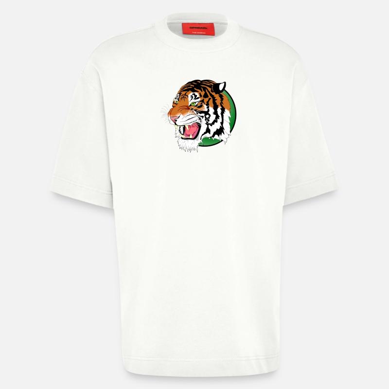 Löwe Tiger Leopard Raubtier - Heavyweight T-Shirt - made by SPREAD - OFF WHITE