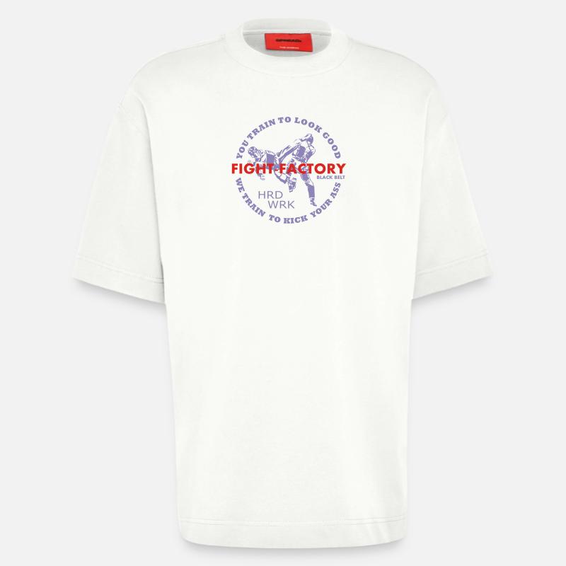 FF-Schwarzgurt kick ass - Heavyweight T-Shirt - made by SPREAD  - OFF WHITE