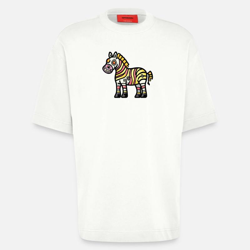 Zebra Halloween Comic Zombie - Heavyweight T-Shirt - made by SPREAD  - OFF WHITE