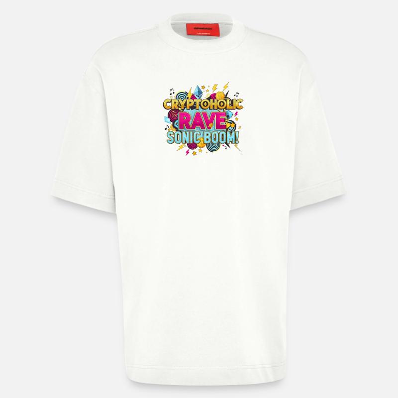 Crypto Trader Techno Kunst - Heavyweight T-Shirt - made by SPREAD  - OFF WHITE