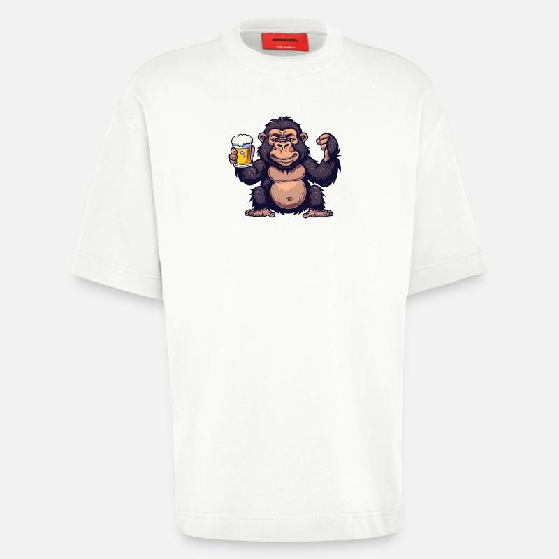 Gorilla Bier Comic Party - Heavyweight T-Shirt - made by SPREAD  - OFF WHITE