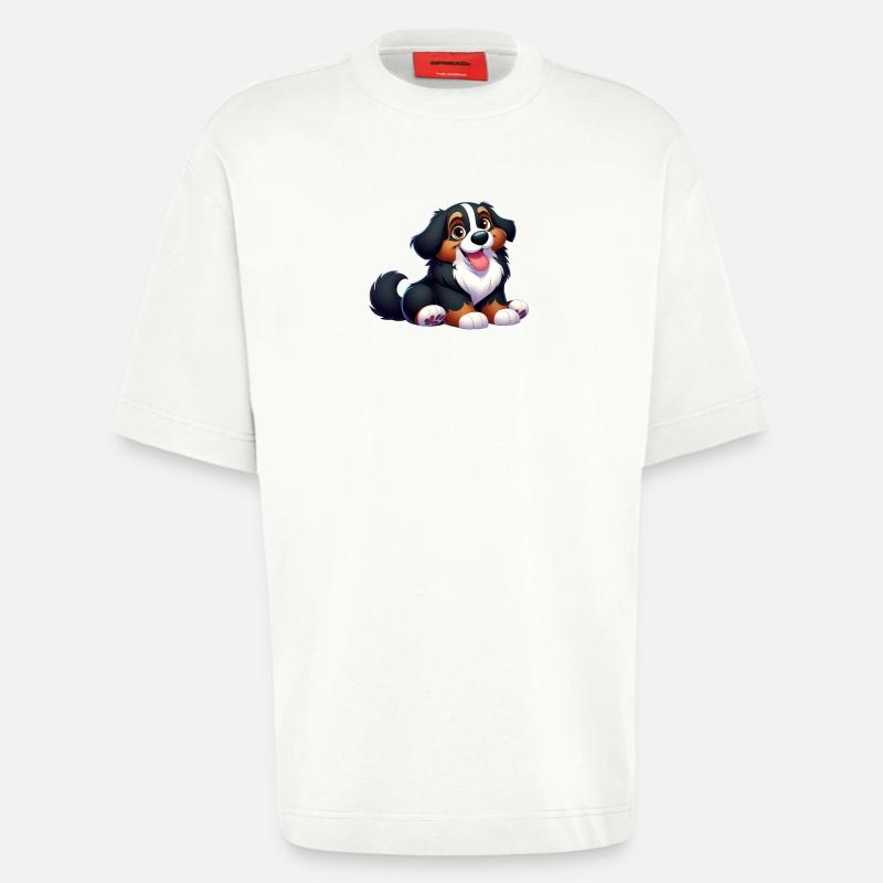 bouvier bernois 3 - T-shirt bio épais oversize fabriqué en UE - OFF WHITE