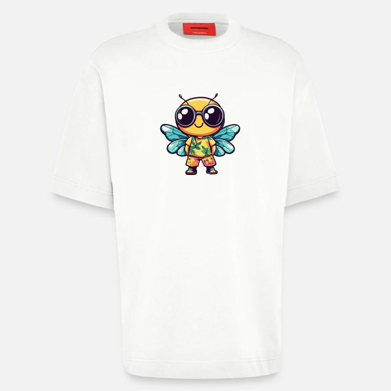 Libelle Comic Urlaub - Heavyweight T-Shirt - made by SPREAD  - OFF WHITE