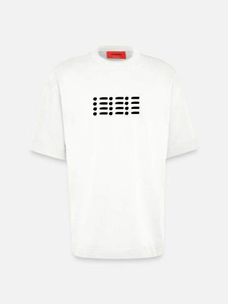 Streg, prikker, prik, form, form, mønster - Heavyweight oversized organic T-shirt made in EU - OFF WHITE