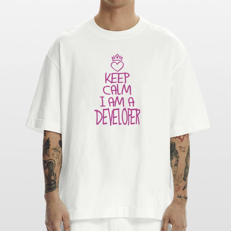 Keep Calm Software Developer Cool Gift Heavyweight T-Shirt - made by SPREAD 