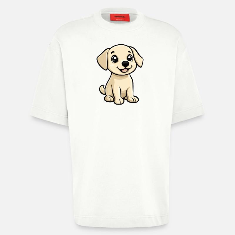 Labrador Dog Comic Cute - Heavyweight T-Shirt - made by SPREAD  - OFF WHITE