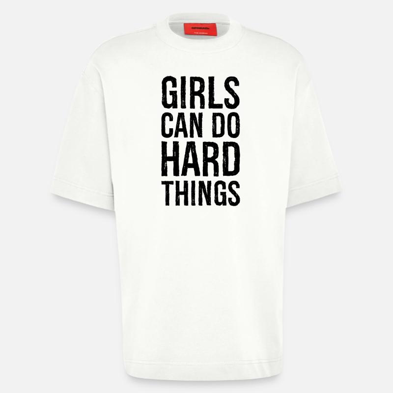 girls can do hard things - Heavyweight T-Shirt - made by SPREAD  - OFF WHITE