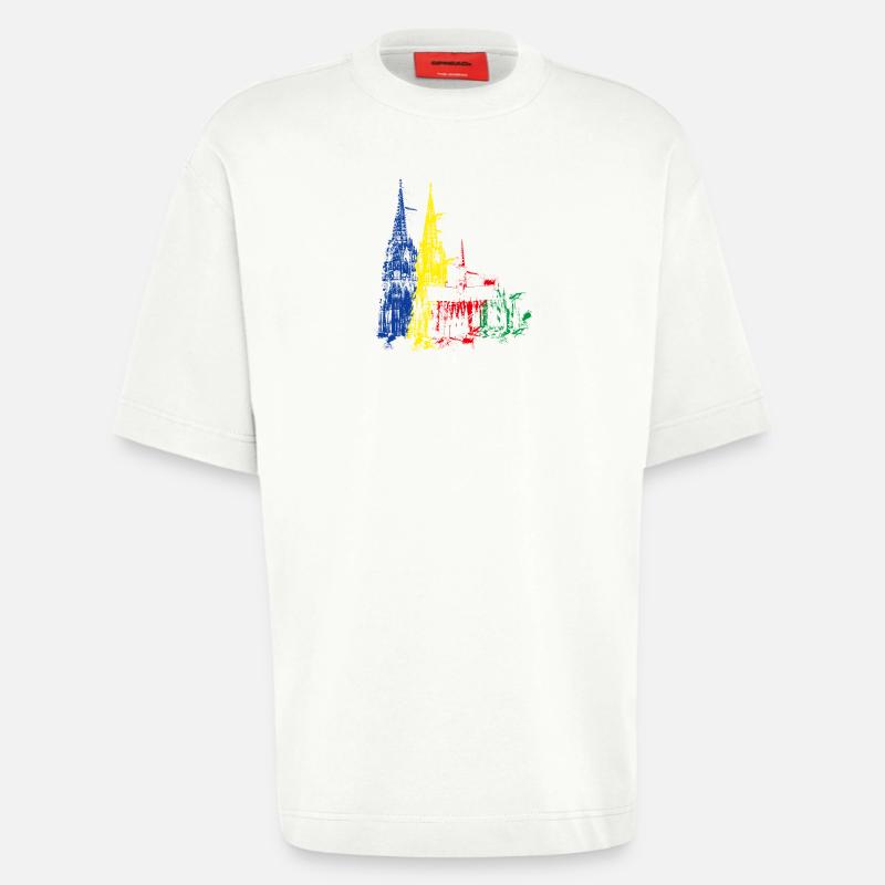Kölner Dom, Farbexplosion - Heavyweight T-Shirt - made by SPREAD - OFF WHITE