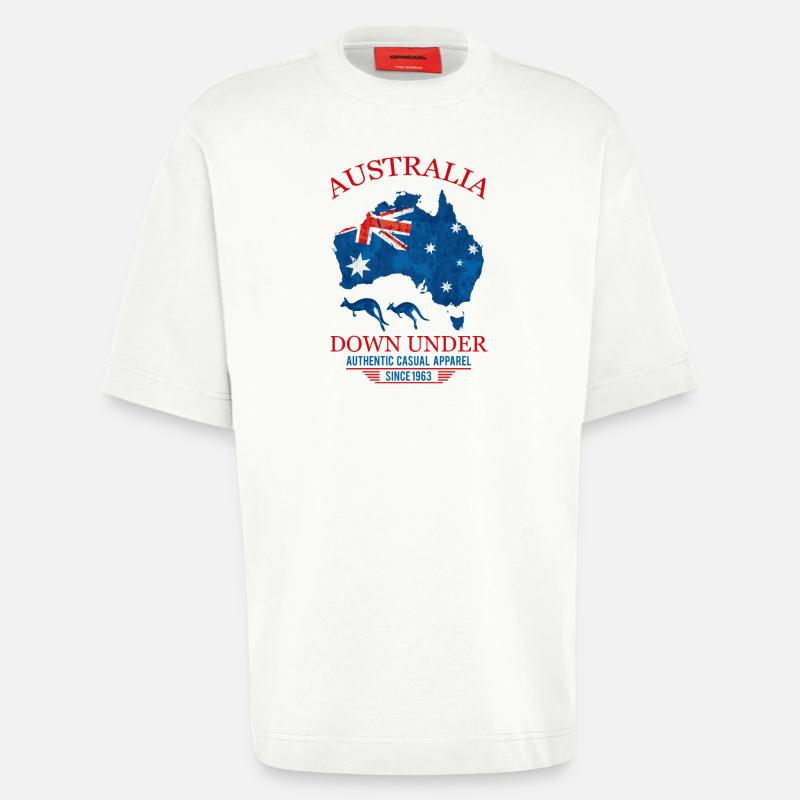 AUSTRALIA - DOWN UNDER 2 - Heavyweight T-Shirt - made by SPREAD  - OFF WHITE