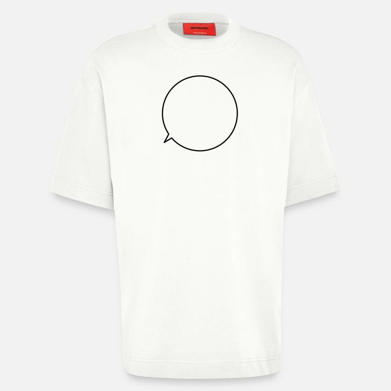 Speech bubble request text customizable - Heavyweight T-Shirt - made by SPREAD  - OFF WHITE