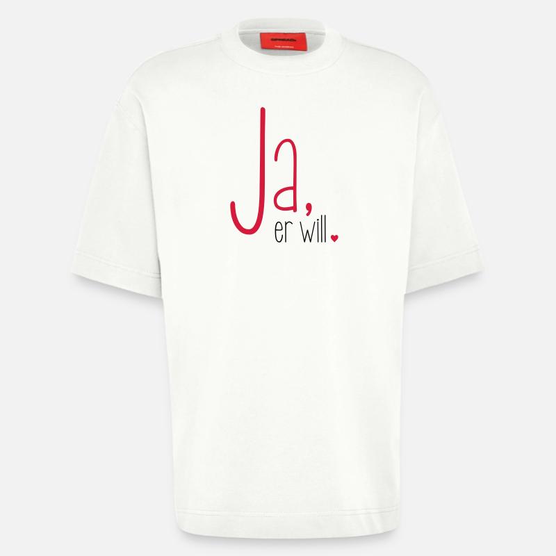 Ja er will - Junggesellenabschied Junggeselle - Heavyweight T-Shirt - made by SPREAD  - OFF WHITE
