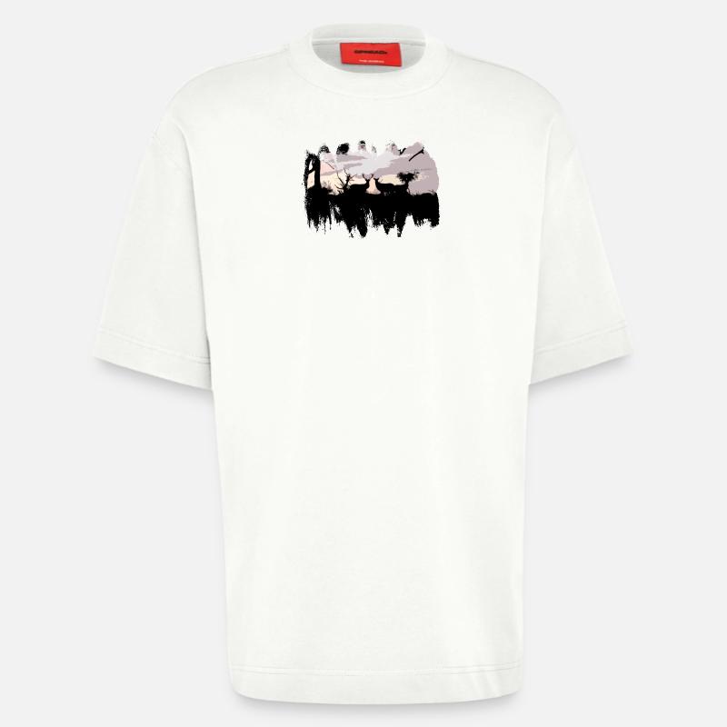 cervides a l'approche - T-shirt bio épais oversize fabriqué en UE - OFF WHITE