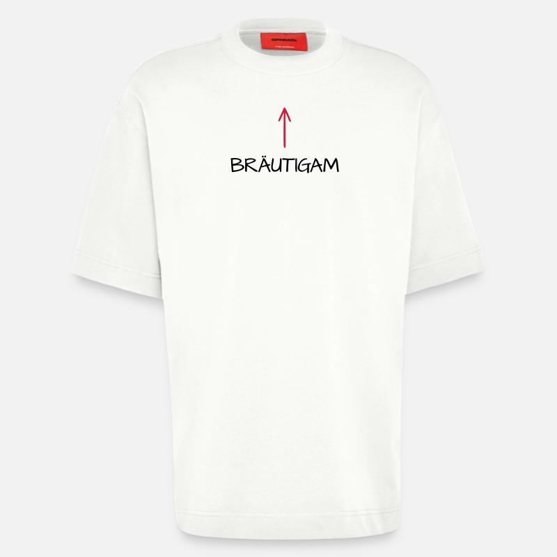 Bräutigam Junggesellenabschied Pfeil - Heavyweight T-Shirt - made by SPREAD  - OFF WHITE