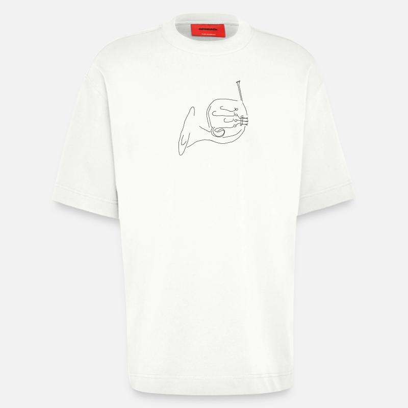 horn - Heavyweight T-Shirt - made by SPREAD  - OFF WHITE