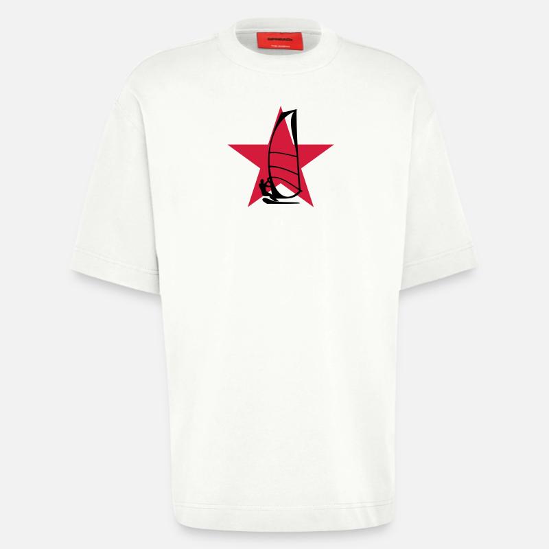 Windsurfen / Windsurfer / Windsurf / Windsurfing - Heavyweight T-Shirt - made by SPREAD  - OFF WHITE