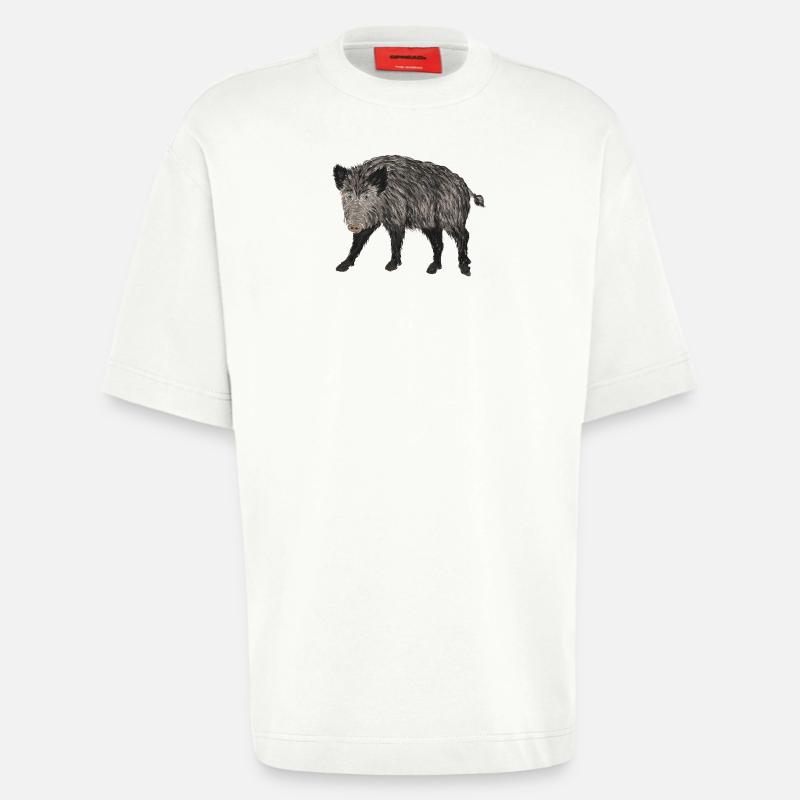 boar - Heavyweight T-Shirt - made by SPREAD  - OFF WHITE