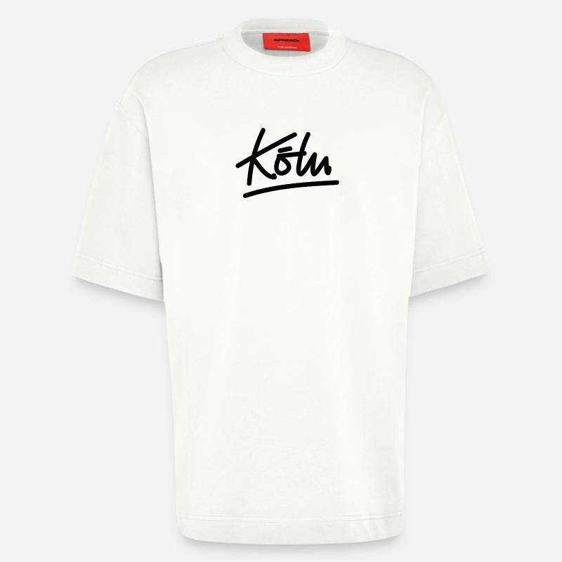 Cologne - écriture - T-shirt bio épais oversize fabriqué en UE - OFF WHITE