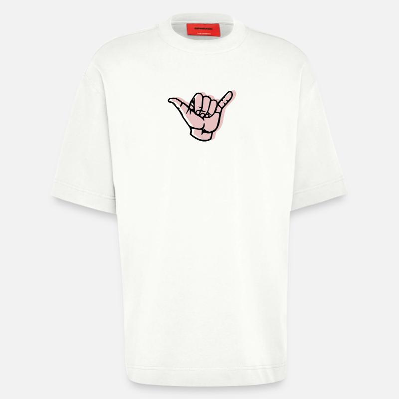 Décalage à la main - T-shirt bio épais oversize fabriqué en UE - OFF WHITE