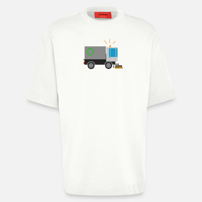 Kehrmaschine Straßenfeger Kinder Berufe Säuberung - Heavyweight T-Shirt - made by SPREAD  - OFF WHITE