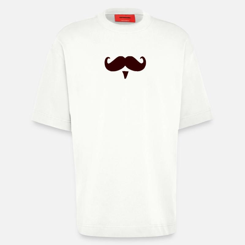 Cadeau de moustache moustache moustache - T-shirt bio épais oversize fabriqué en UE - OFF WHITE