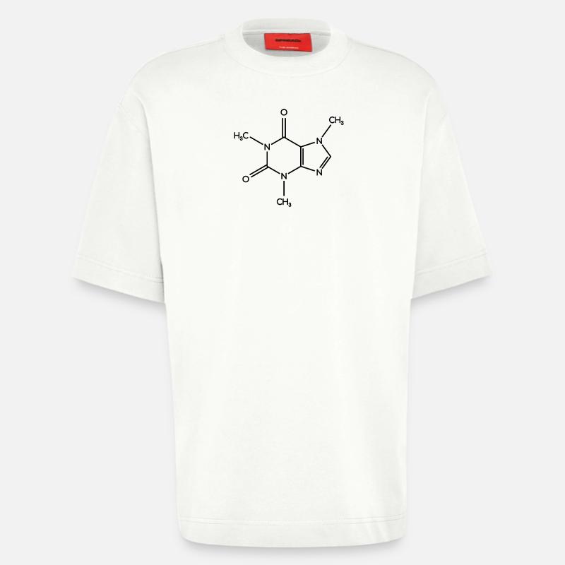 Caffeine Molecule - Structural Formula - Heavyweight T-Shirt - made by SPREAD  - OFF WHITE