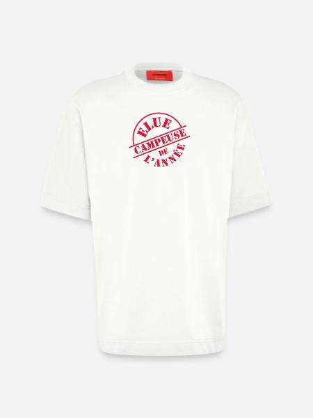 Elue Campeuse de l'année - T-shirt bio épais oversize fabriqué en UE - OFF WHITE