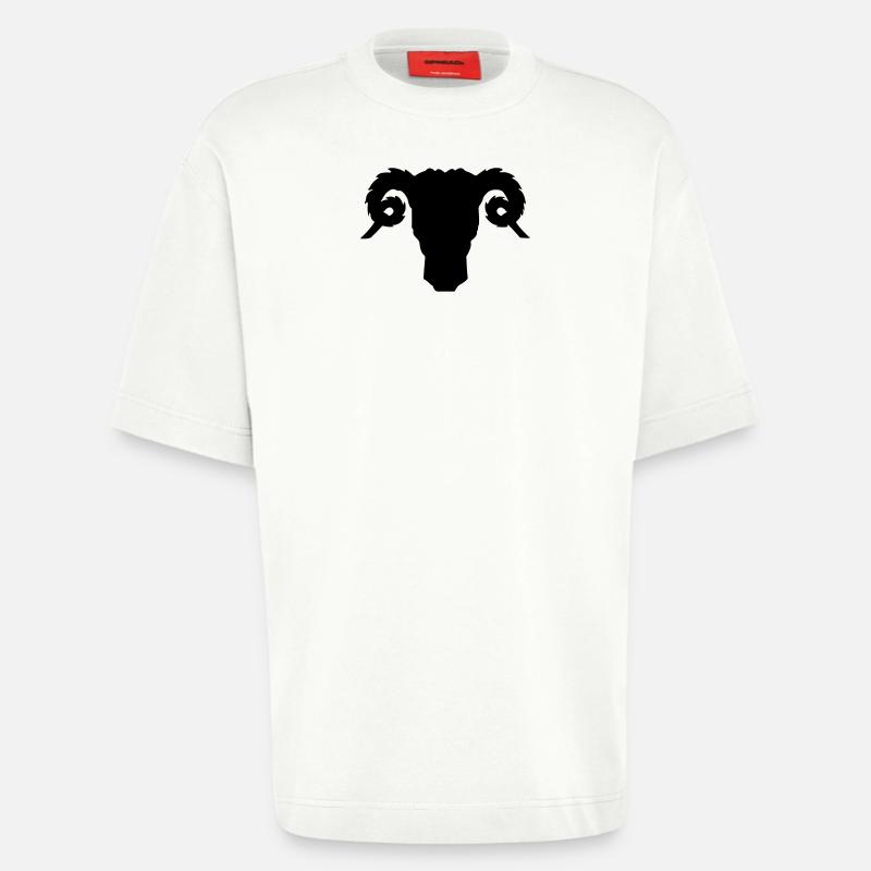 Bock- oder Rammkopfschattenbild - Heavyweight T-Shirt - made by SPREAD  - OFF WHITE
