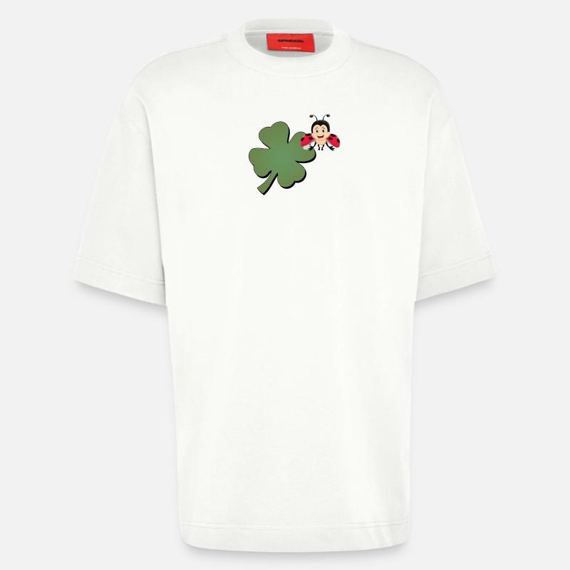 Kleeblatt mit Ladybug (Marienkäfer) - Heavyweight T-Shirt - made by SPREAD  - OFF WHITE