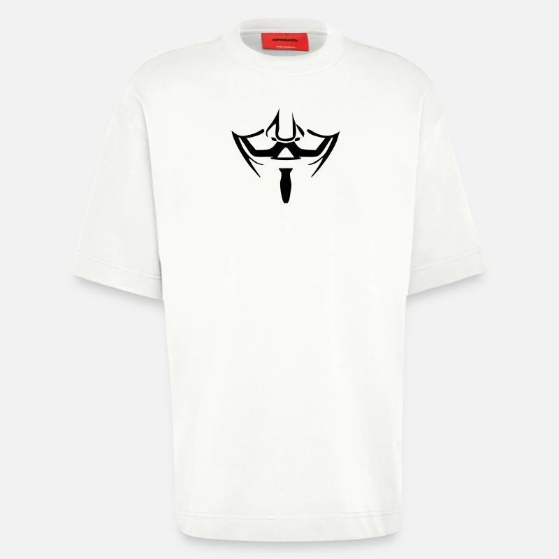 Anonymous mask - Heavyweight T-Shirt - made by SPREAD  - OFF WHITE