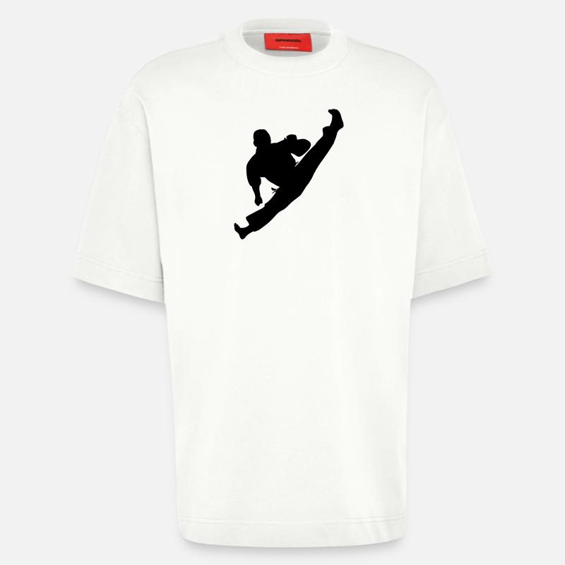 Jumpkick Geri Kick Karate oder Teakwondo - Heavyweight T-Shirt - made by SPREAD  - OFF WHITE
