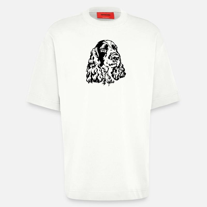 Englischer Springer Spaniel Kopf - Heavyweight T-Shirt - made by SPREAD  - OFF WHITE