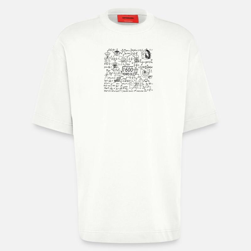 40 ans pour les profs de maths et les geeks en maths - T-shirt bio épais oversize fabriqué en UE - OFF WHITE