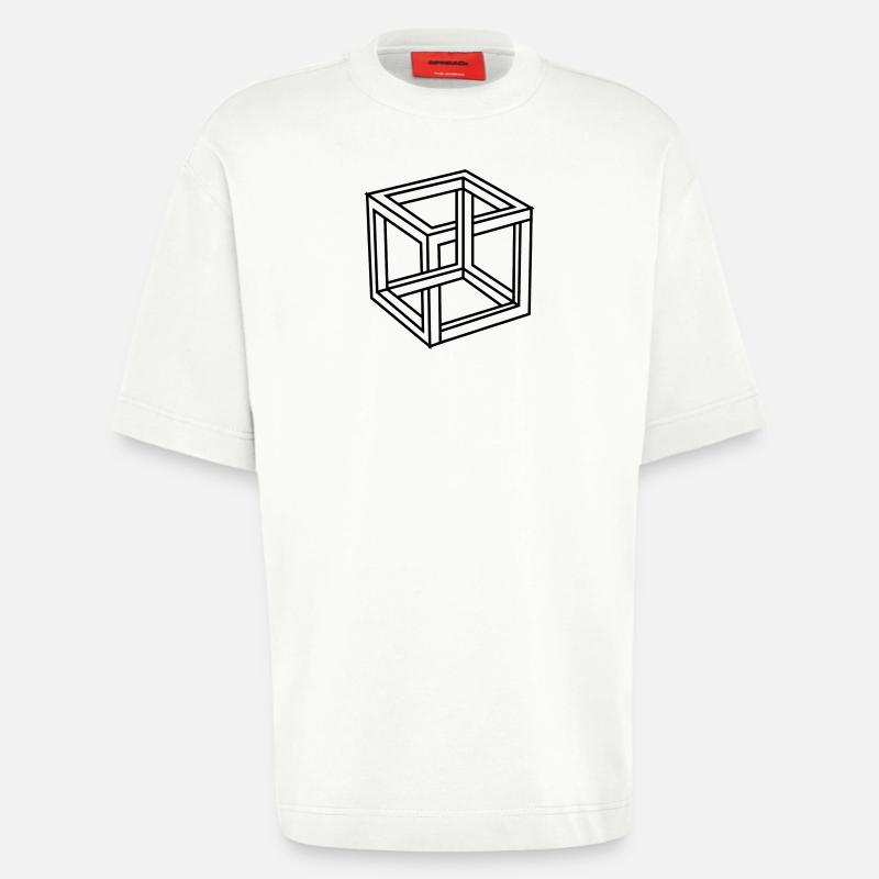 Esher unmöglicher Block oder Quadrat - Heavyweight T-Shirt - made by SPREAD  - OFF WHITE